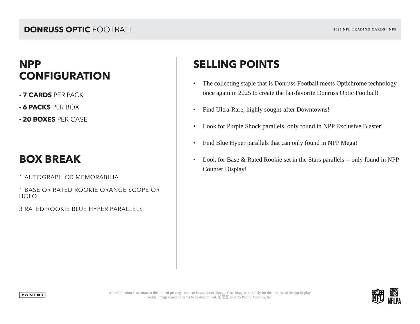 2025 Panini Donruss Optic Football Mega