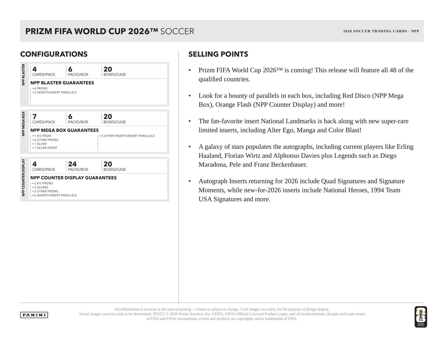 2026 Panini Prizm FIFA World Cup Soccer Blaster