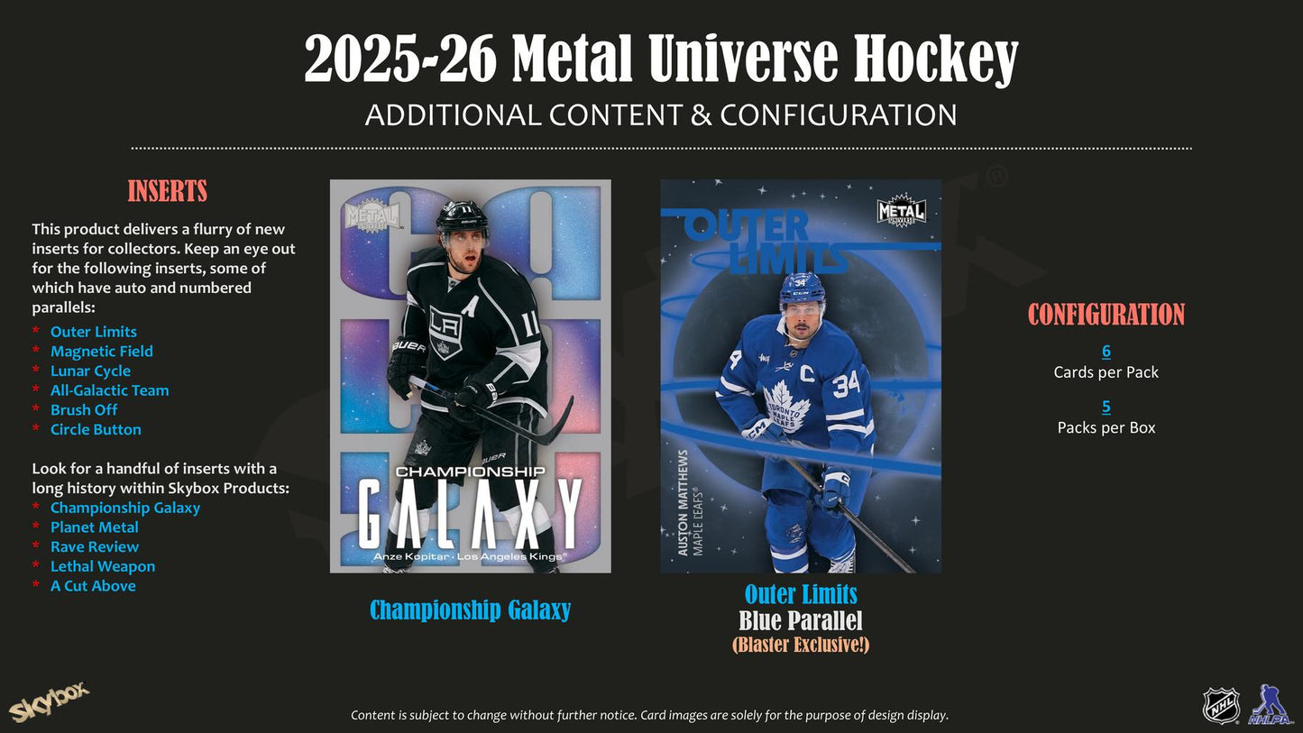 2025/26 Upper Deck Skybox Metal Universe Hockey Blaster