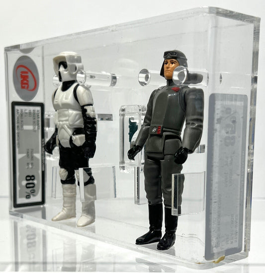 Star Wars Biker Scout 1983 L.F.L. Hong Kong UKG 80 *SW061831* & Star Wars AT-AT CMDR 1980 L.F.L. Hong Kong UKG 85 *SW061832*