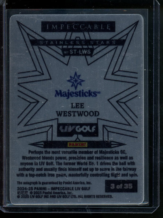 2025 Panini Impeccable Lee Westwood Stainless Stars Rookie Autograph /35