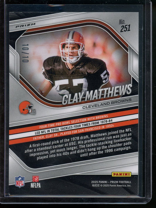 2025 Panini Prizm Clay Matthews Gold Scope /10 Browns