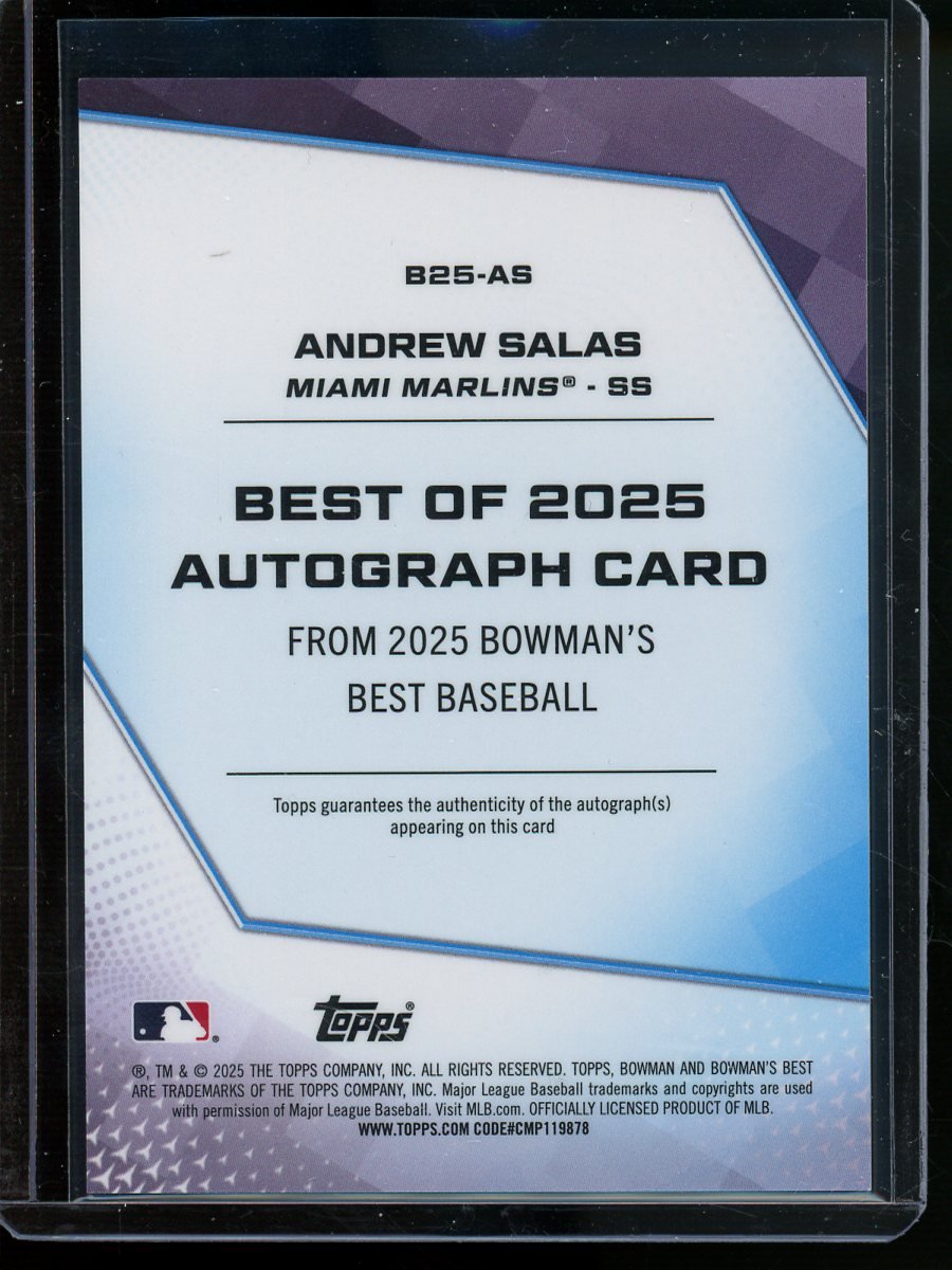 2025 Bowmans Best Andrew Salas Autograph Marlins