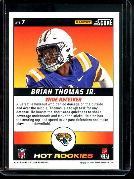 2024 Panini Score Brian Thomas Jr. Hot Rookies /50 Gold Zone Jaguars