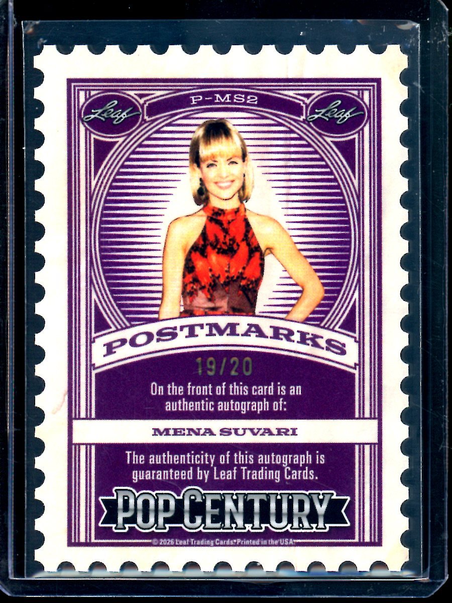 2026 Leaf Pop Century Mena Suvari Postmarks Autograph /20 American Beauty