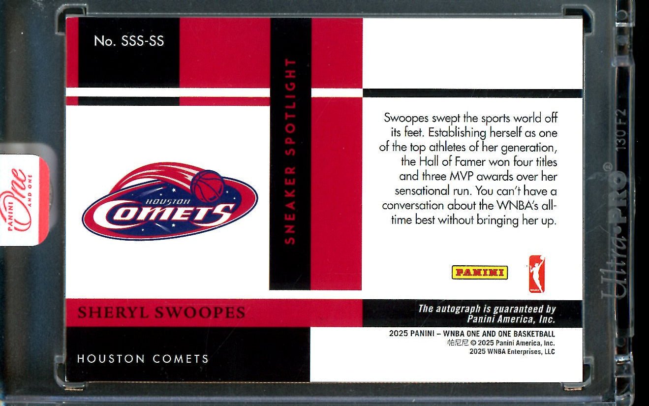 2025 Panini One and One Sheryl Swoopes Sneaker Spotlights Autograph /99 Comets