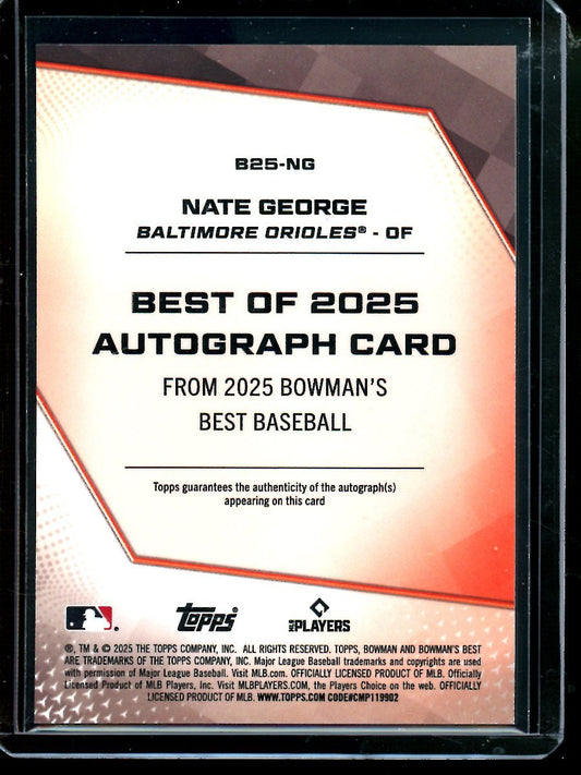 2025 Bowmans Best Nate George Autograph Orioles