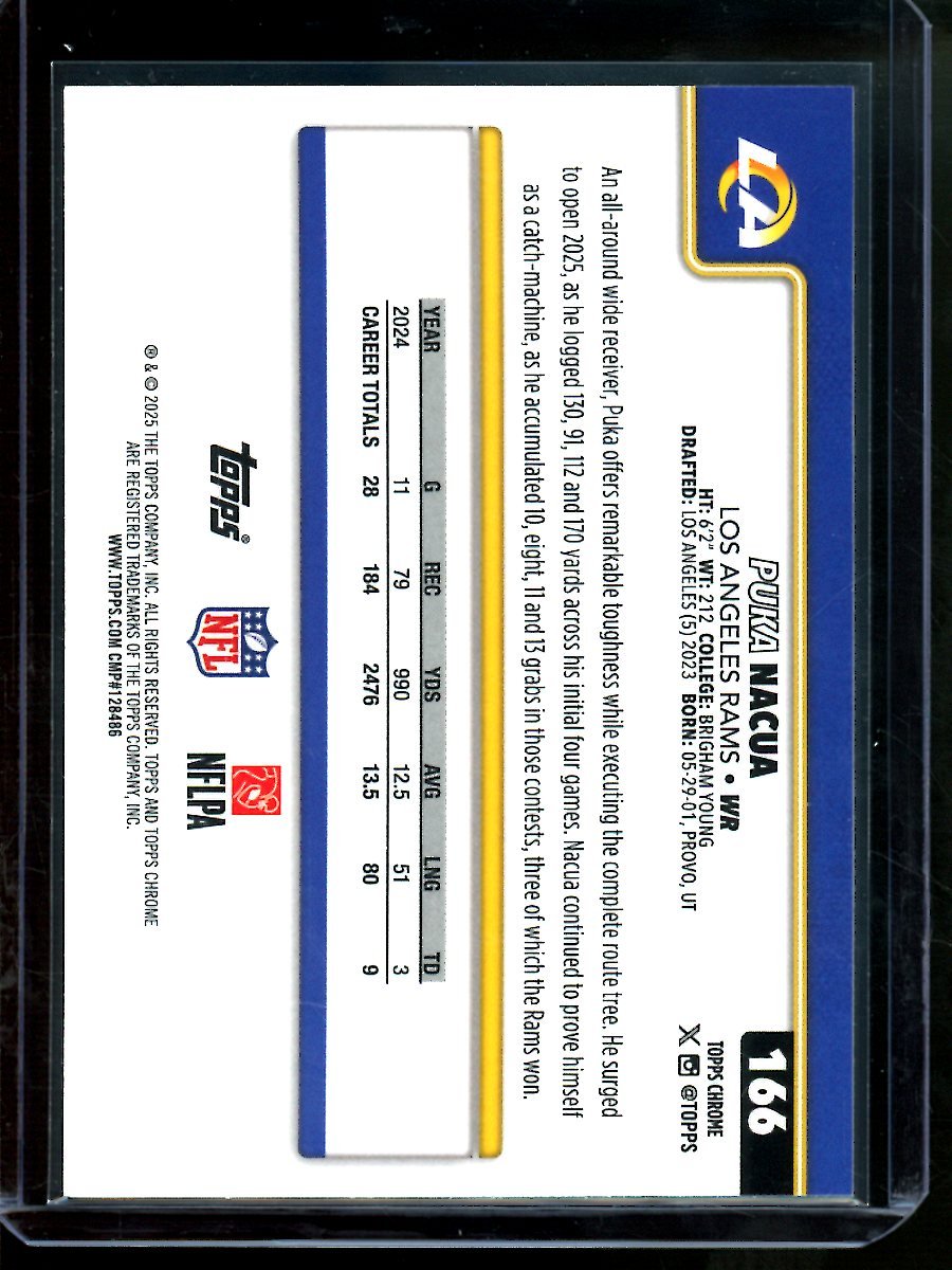 2025 Topps Chrome Puka Nacua Image Variation Refractor Rams