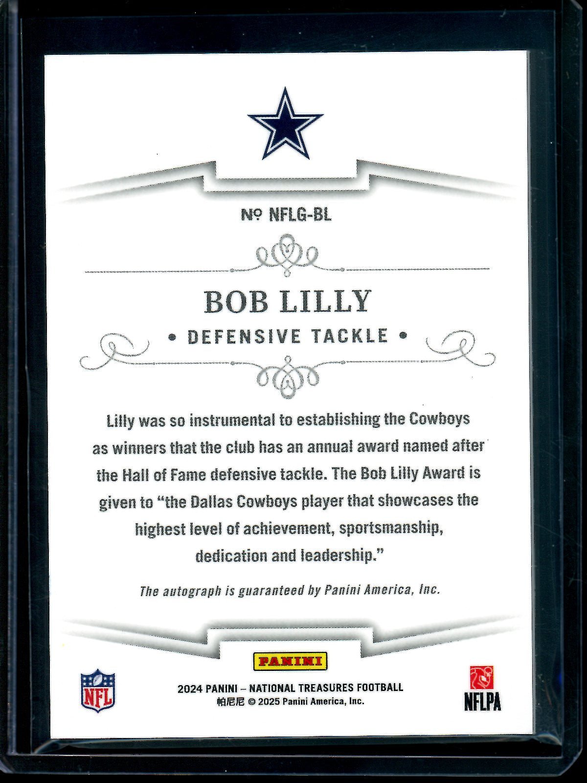 2024 Panini National Treasures Bob Lilly Greatest Signatures /99 Cowboys