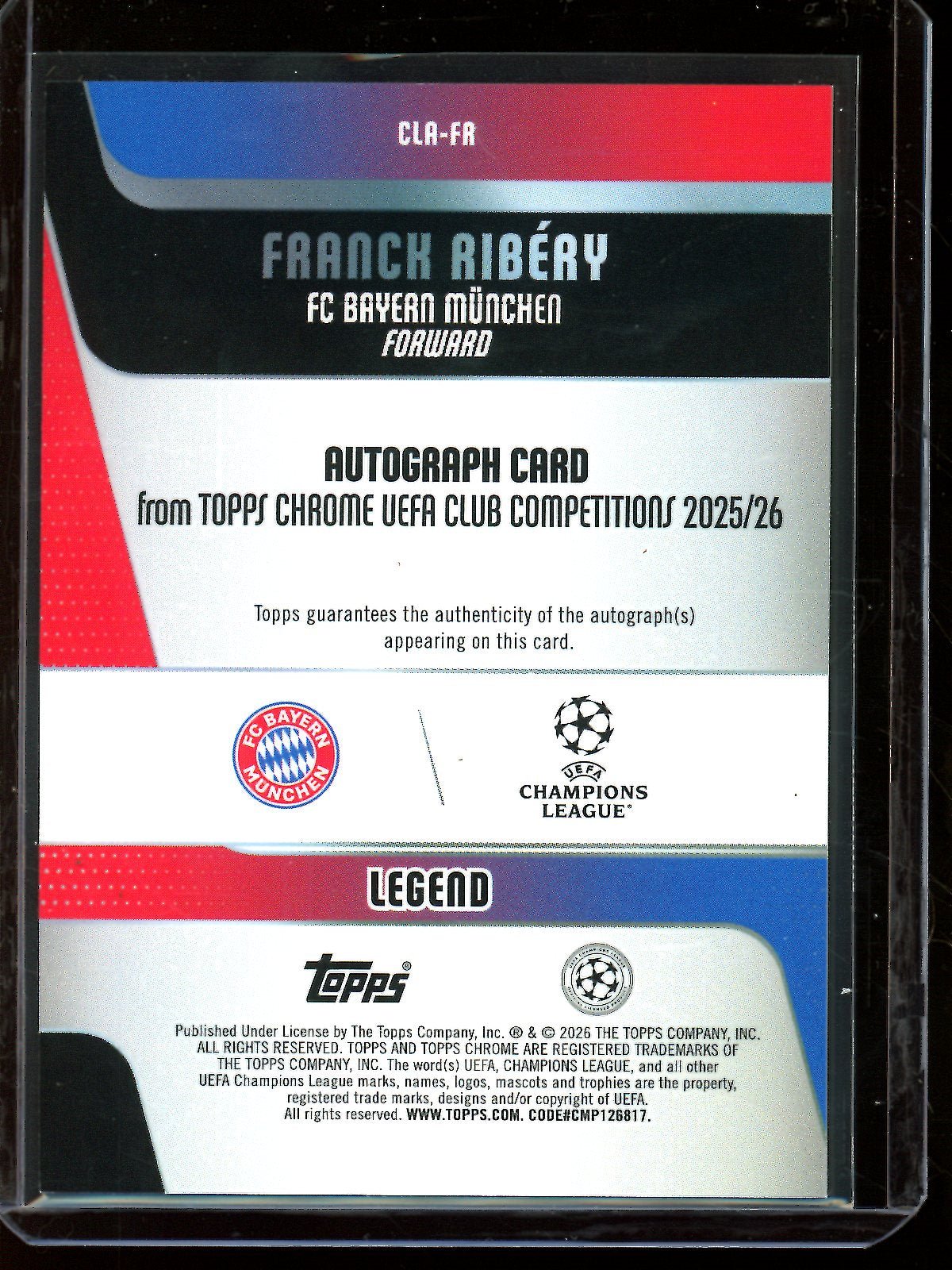 2026 Topps Chrome Franck Ribery Green Lava Refractor Autograph /99 FC Bayern