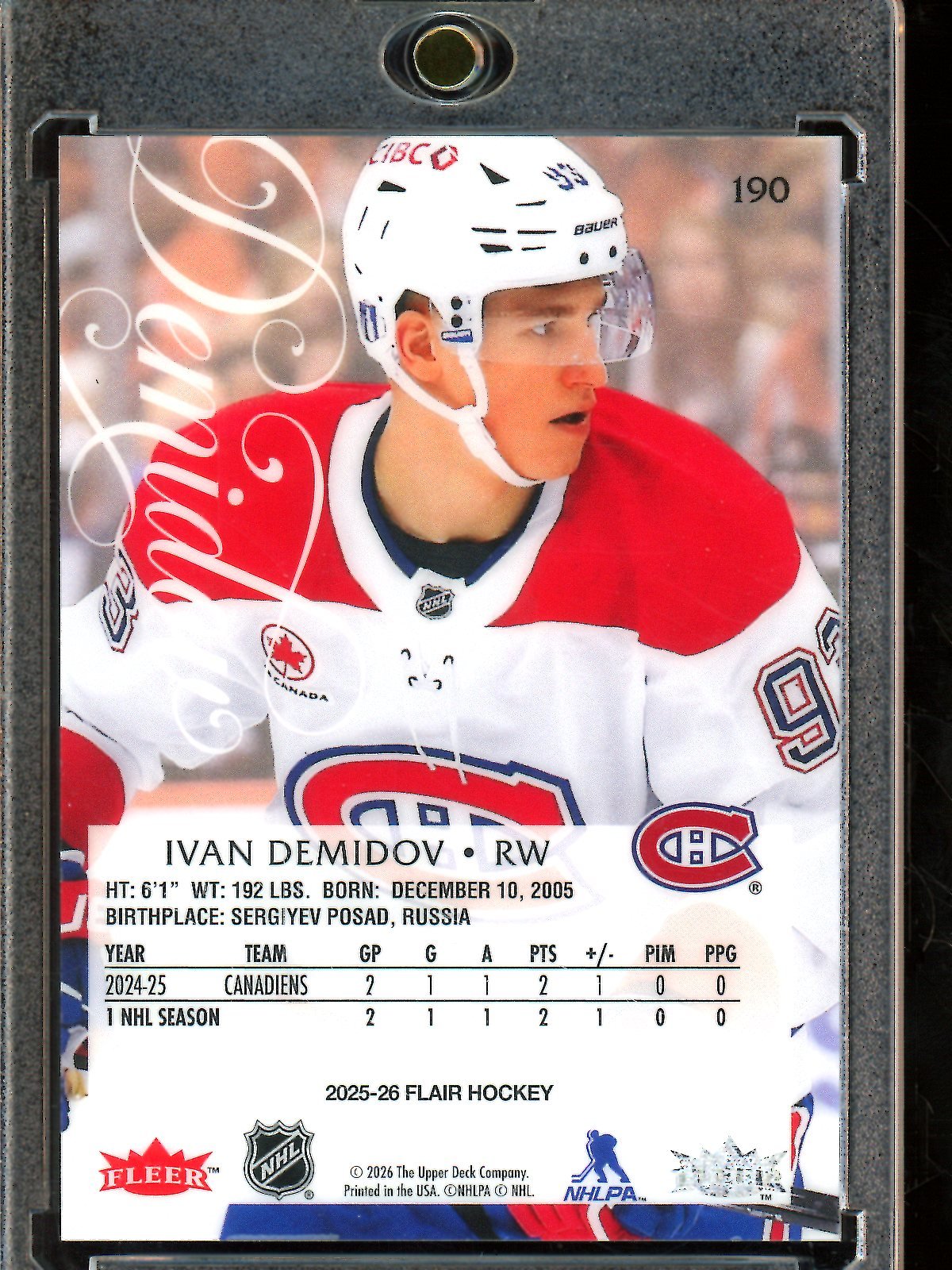 2026 Upper Deck Flair Ivan Demidov Rookie Card Canadiens