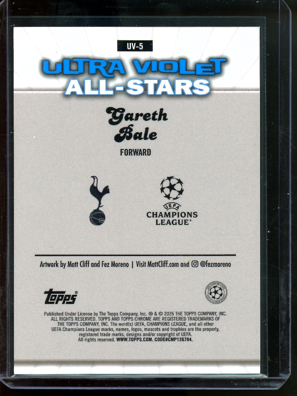 2026 Topps Chrome Gareth Bale Ultra Violet SP Tottenham