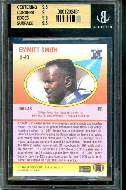 1990 Fleer Update Emmitt Smith #U40 BGS 9.5 Cowboys