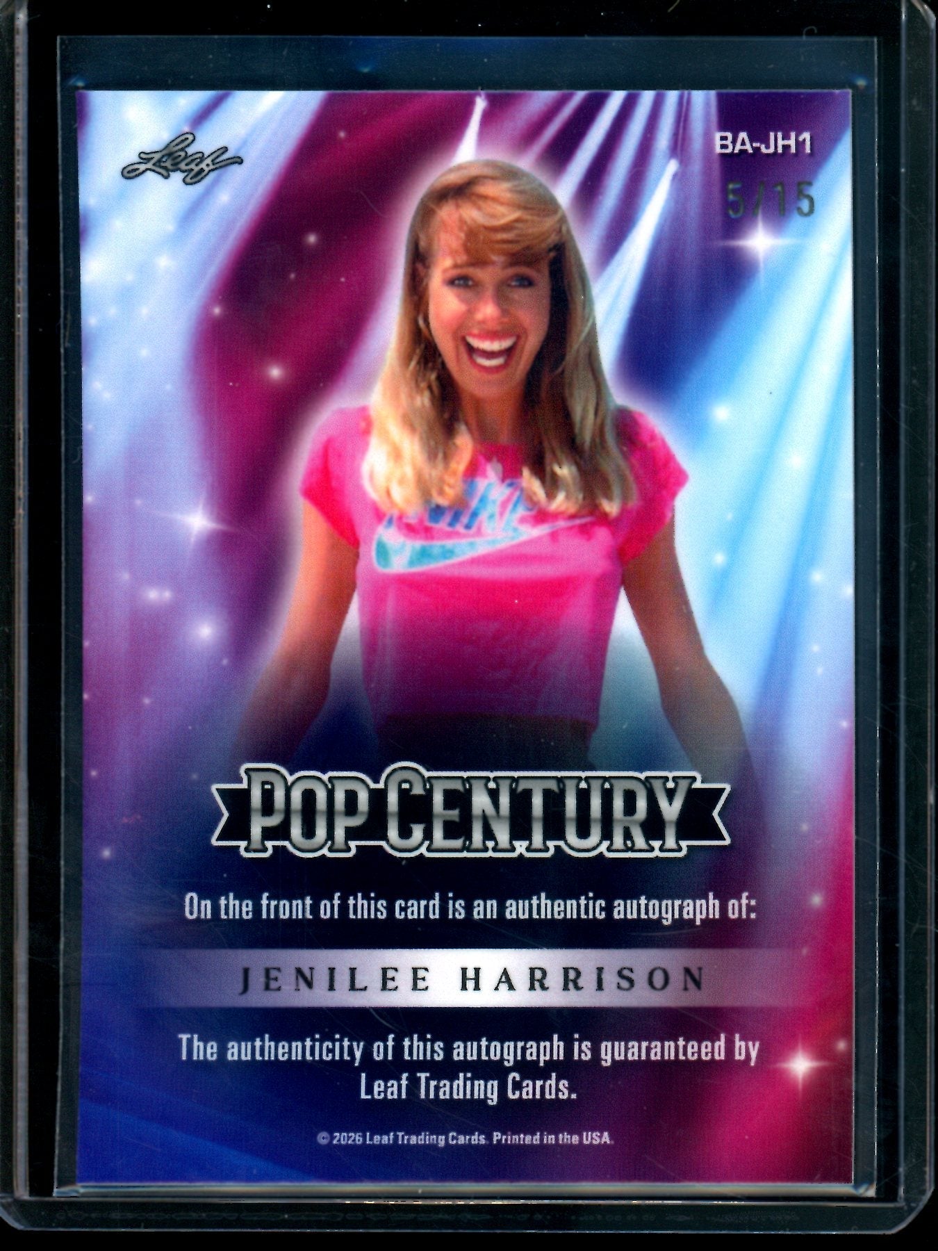 2026 Leaf Pop Century Jenilee Harrison Autograph /15
