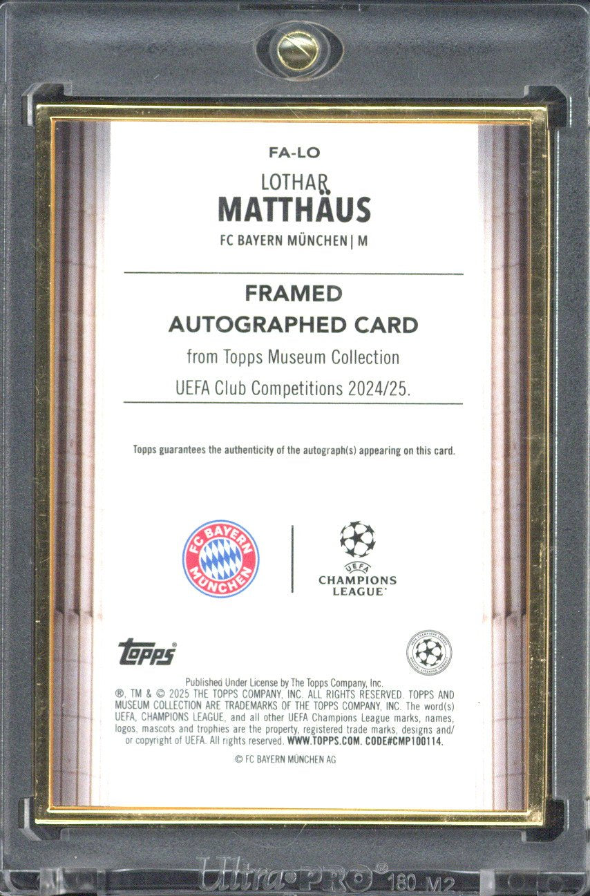 2024-25 Topps Museum UCC Lothar Matthäus Framed Autograph 1/1 #FA-LO