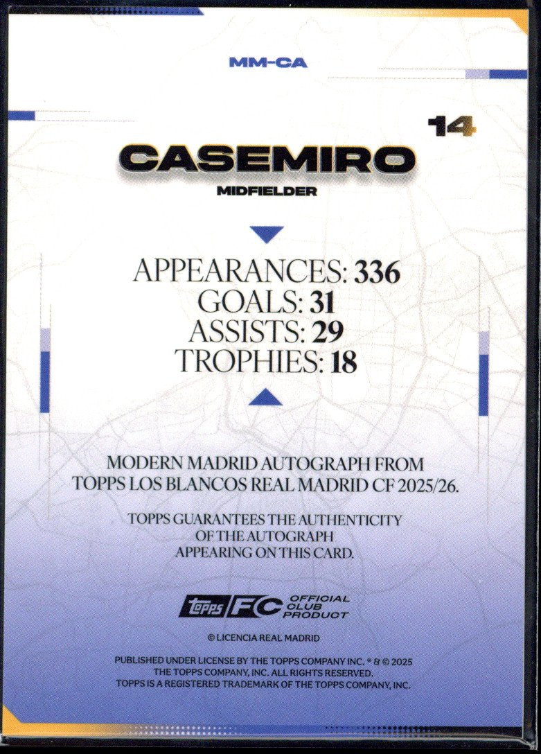2025/26 Topps Los Blancos Casemiro Autograph /15 #MM-CA