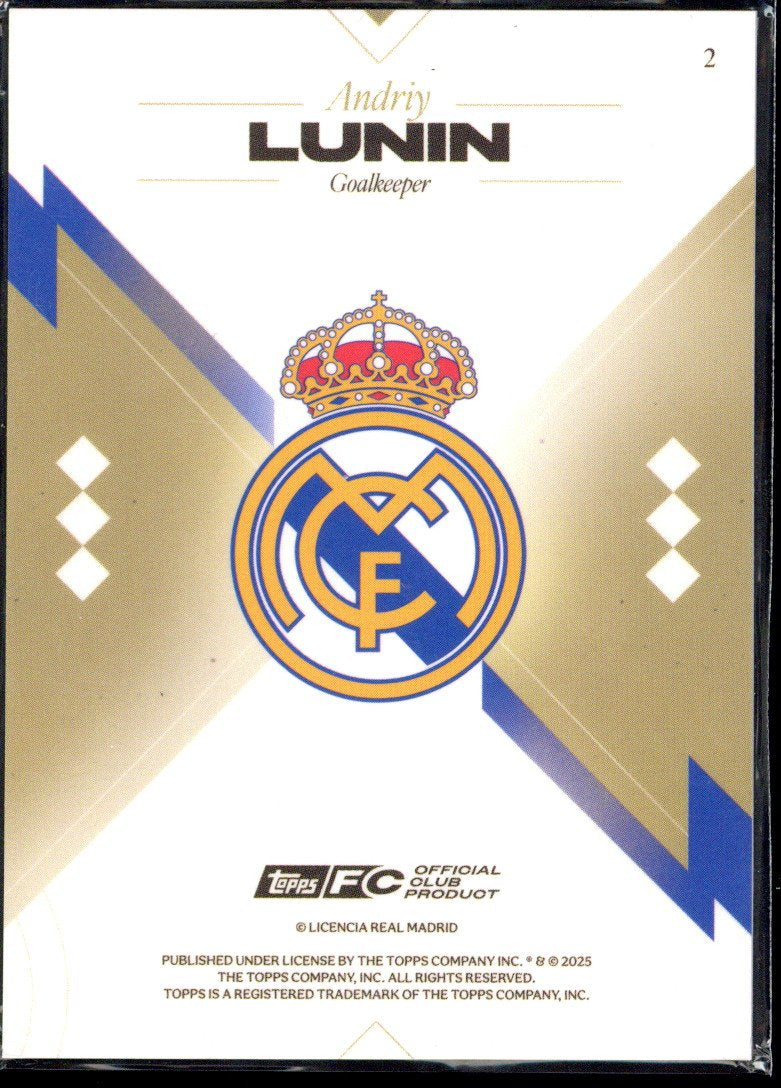2025/26 Topps Los Blancos Andriy Lunin /150 #2