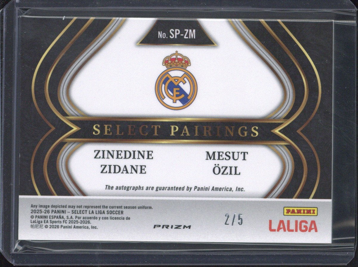 2025-26 Panini Select La Liga Soccer Zinedine Zidane Mesut Ozil Duo Autograph /5 #SP-ZM