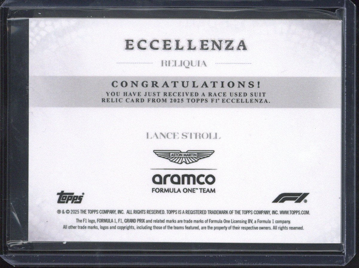 2025 Topps Eccellenza F1 Lance Stroll Patch