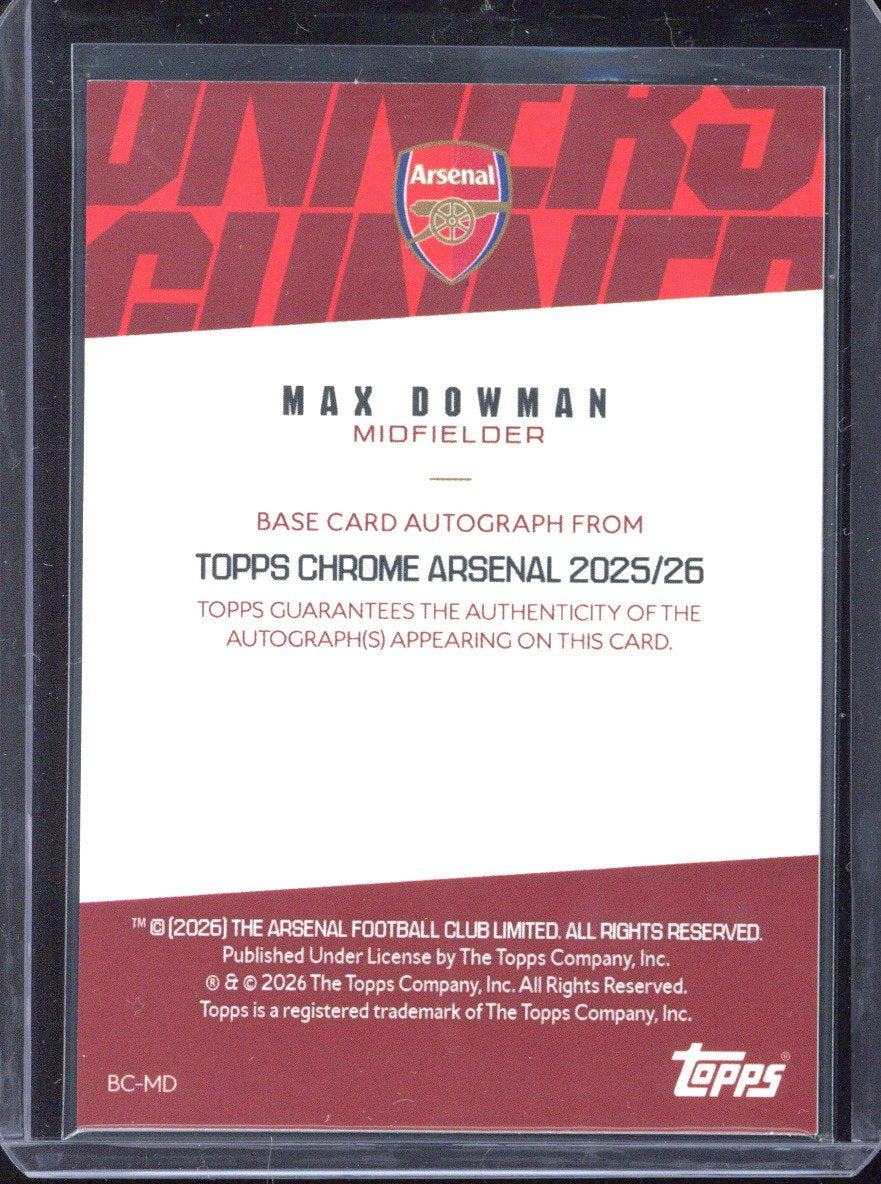 2025-26 Topps Chrome Arsenal Max Dowman RC Autograph #BC-MD
