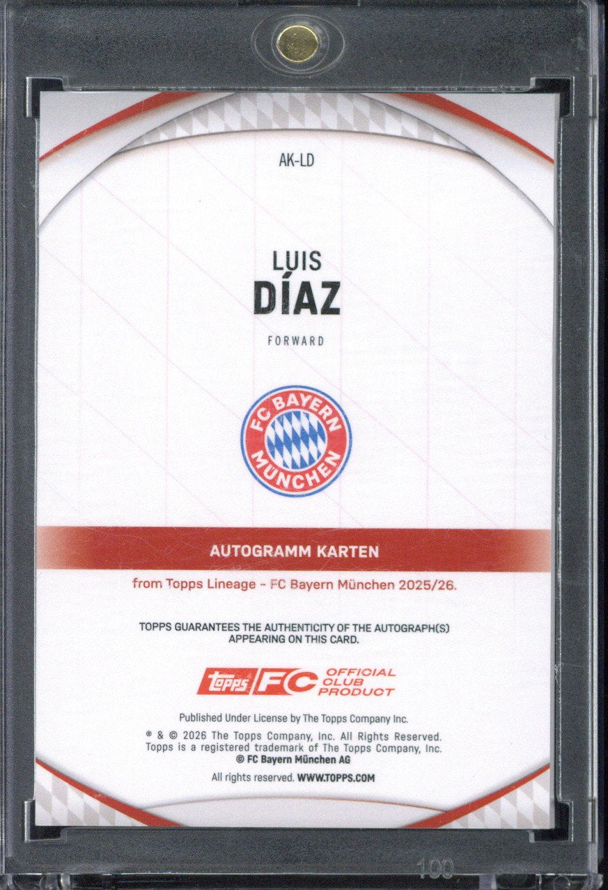 2025-26 Topps FC Bayern München Lineage Luis Diaz Autograph /50 #AK-LD