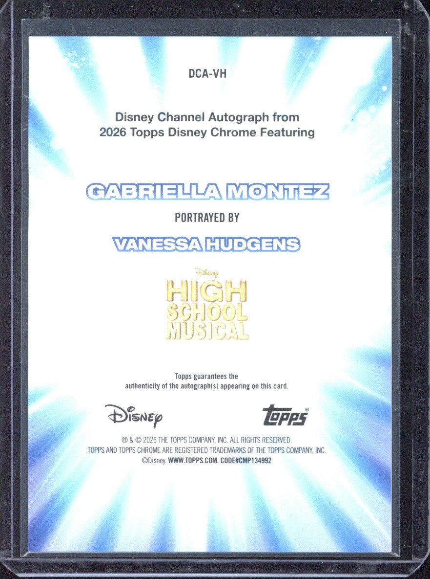 2026 Topps Disney Chrome Gabriella Montez Portrayed By Vanessa Hudgens Autograph /99 #DCA-VH