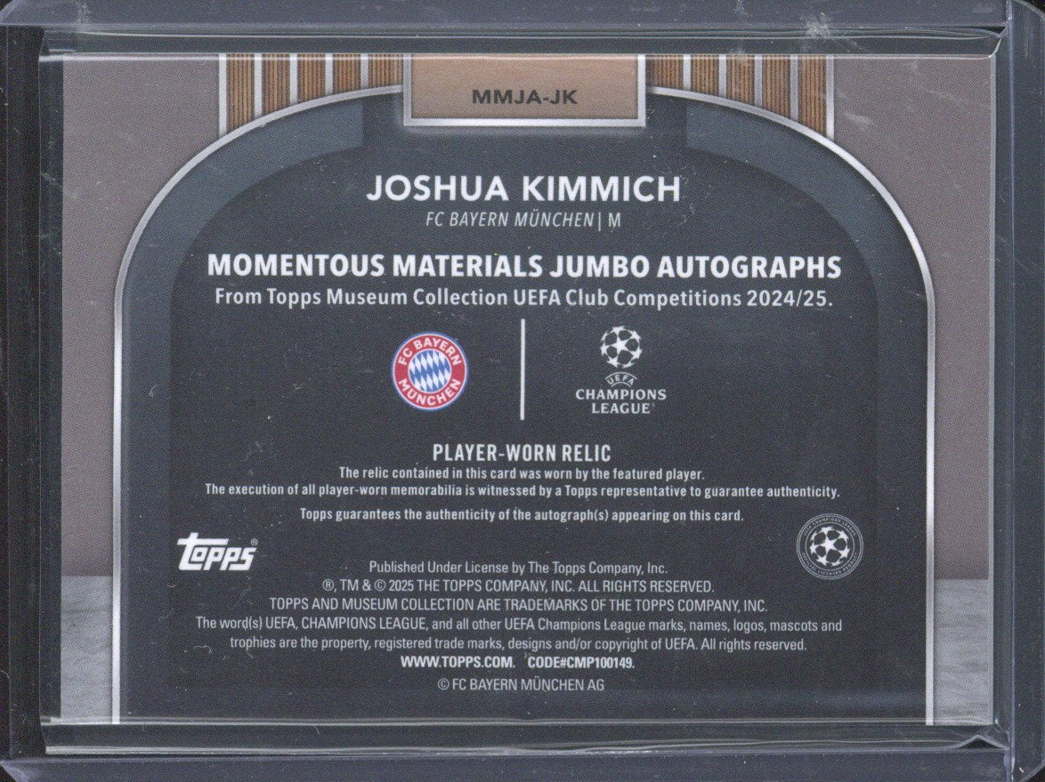 2024-25 Topps Museum Joshua Kimmich Autograph Patch /50