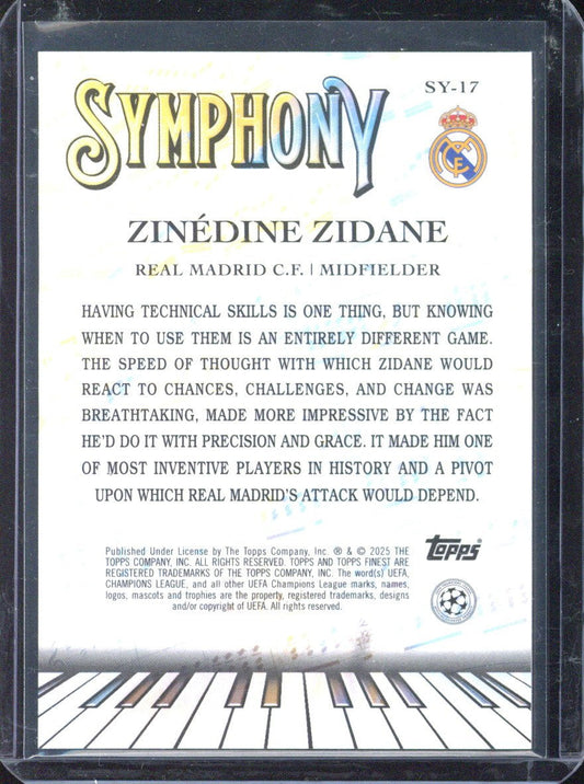 2025 Topps Finest Zinedine Zidane Symphony /50