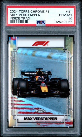 compare product 2024 TOPPS CHROME FORMULA 1 INSIDE TRAX IT1 MAX VERSTAPPEN PSA 10 125719055