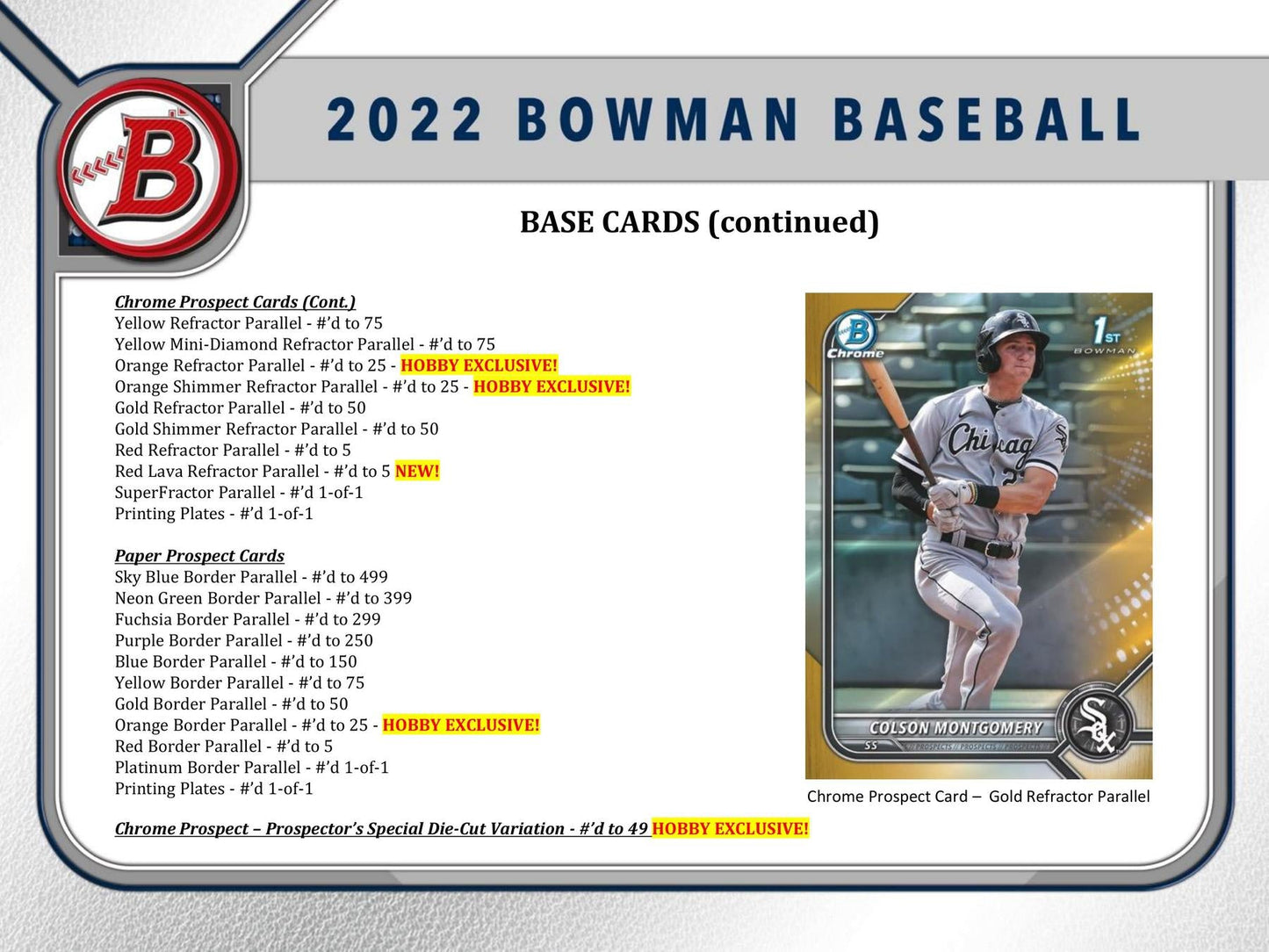 2022 Bowman Baseball Hobby Pack