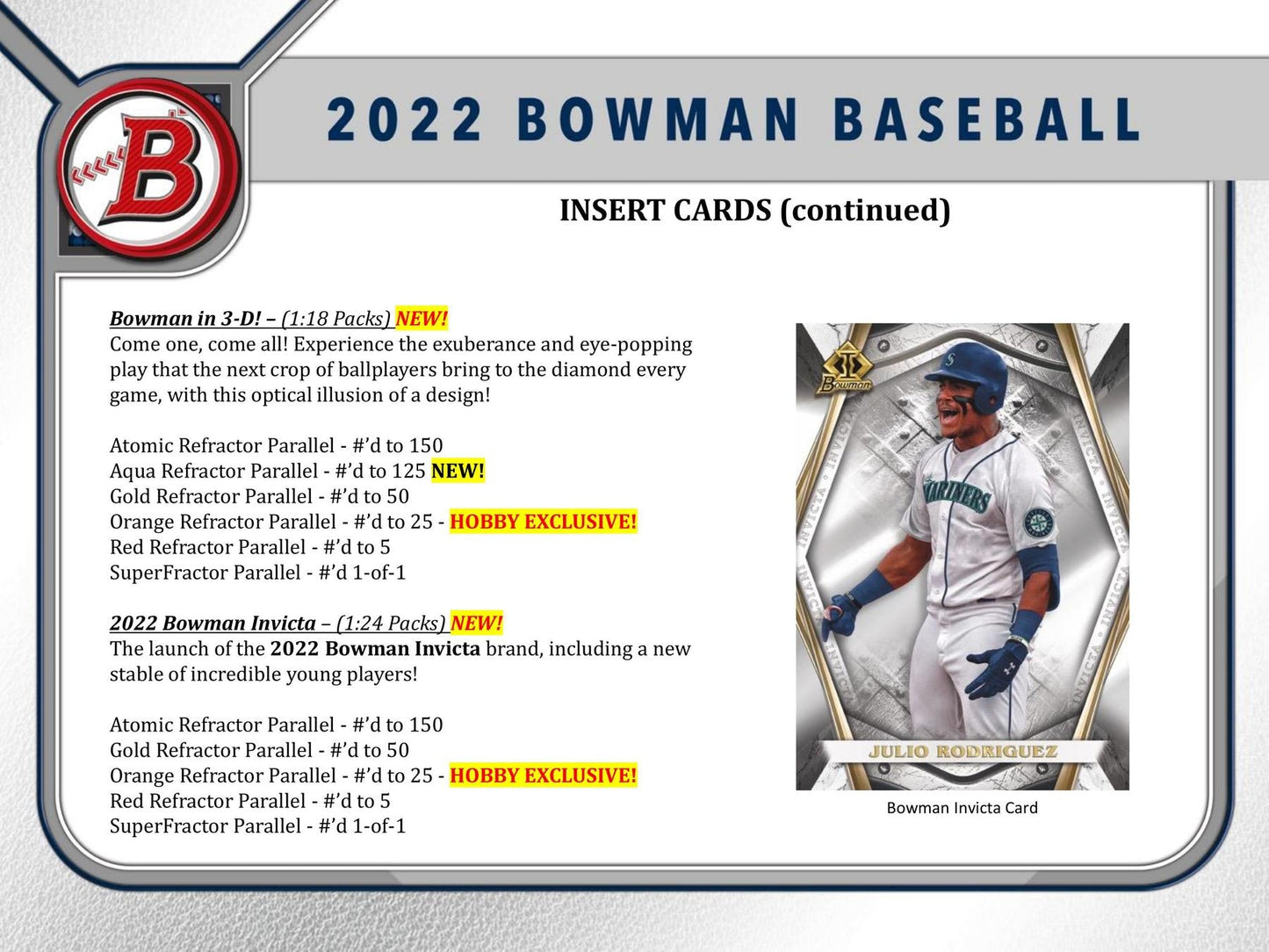 2022 Bowman Baseball Hobby Pack
