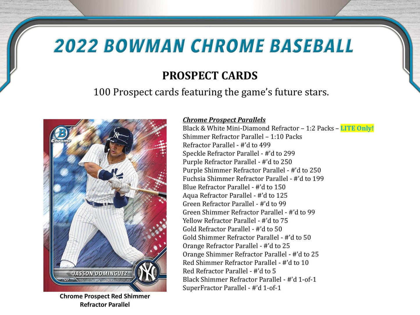 2022 Bowman Chrome Baseball LITE Pack