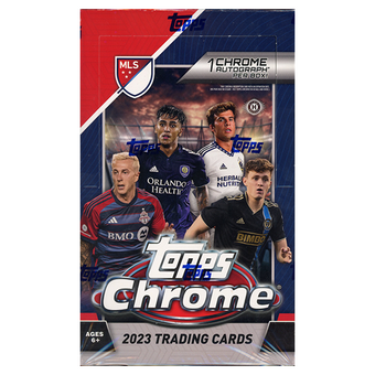 compare product 2023 Topps Chrome MLS Soccer Hobby 12 Box Case