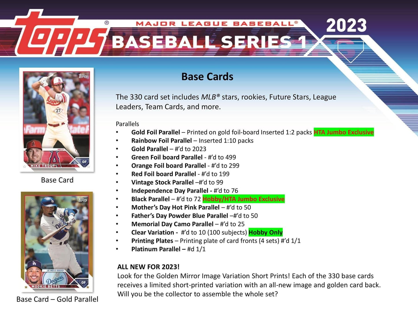 2023 Topps Series 1 Baseball Hobby Pack