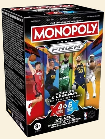compare product 2024-25 Panini Prizm Monopoly Basketball Blaster Box (Black)