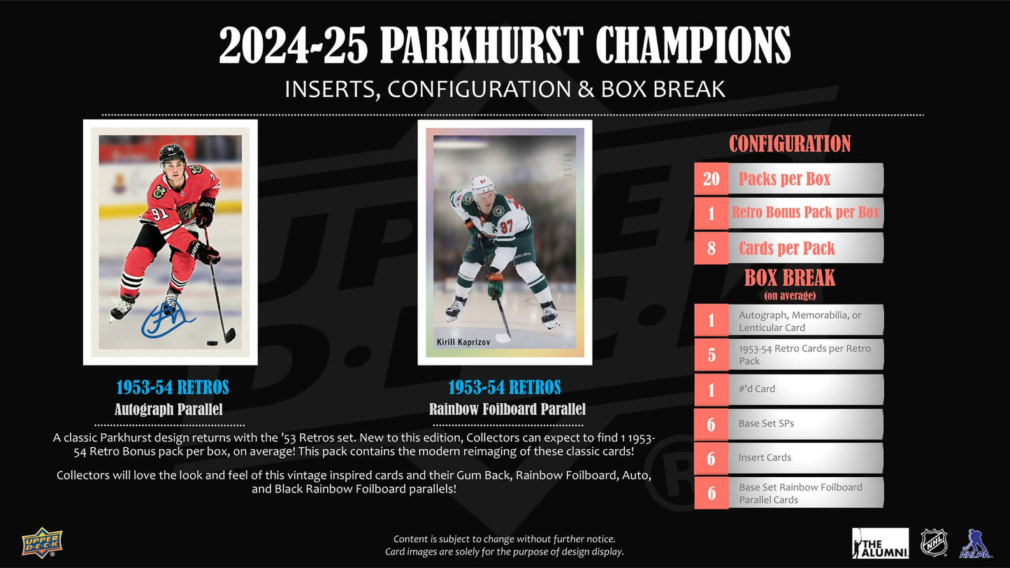 2024/25 Upper Deck Parkhurst Champions Hockey Hobby