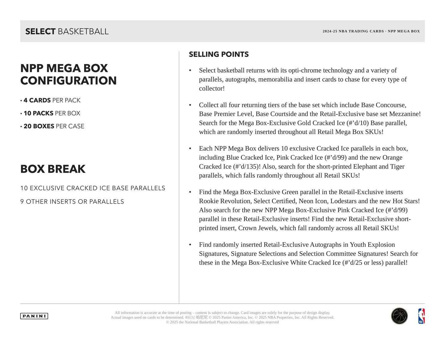 2024/25 Panini Select Basketball Mega (Red & Purple Cracked Ice!)