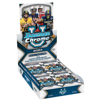 compare product 2024 Bowman Chrome University Football Hobby 12 Box Case