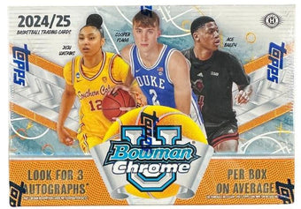 compare product 2024-25 Bowman Chrome University Basketball Breaker's Delight Box