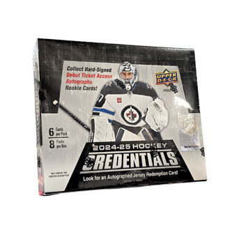 compare product 2024/25 Upper Deck Credentials Hockey Hobby Box