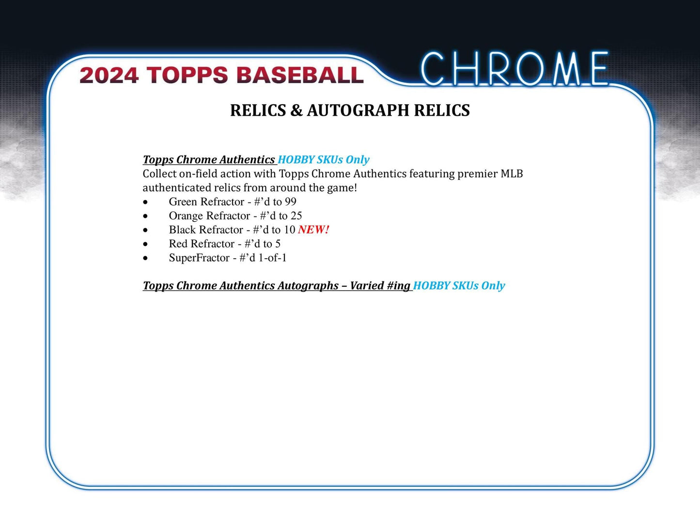 2024 Topps Chrome Baseball Hobby Pack