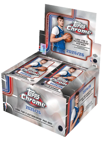 compare product 2025-26 Topps Chrome Basketball First Day Issue Hobby Jumbo 8 Box Case