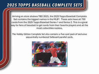 compare product 2025 Topps Baseball Factory Sealed Complete Set (Hobby Version) 12 Box Case