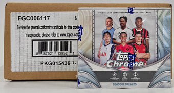 compare product 2024/25 Topps Chrome UEFA Club Competitions Soccer Hobby Jumbo