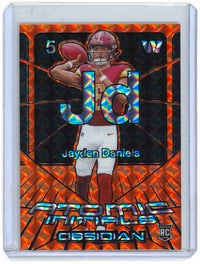 2024 Panini Obsidian Jayden Daniels Atomic Initials Orange Card #14