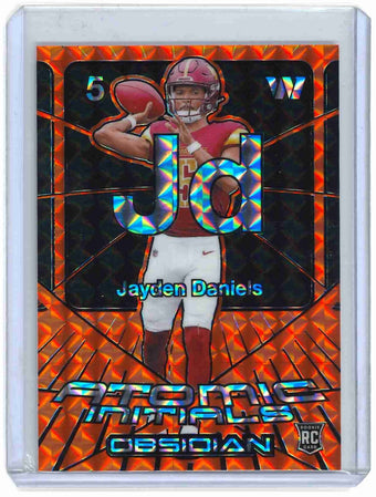 compare product 2024 Panini Obsidian Jayden Daniels Atomic Initials Orange Card #14