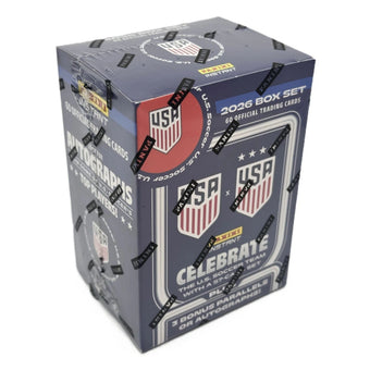 compare product 2025/26 Panini USMNT/USWNT Soccer Box Set
