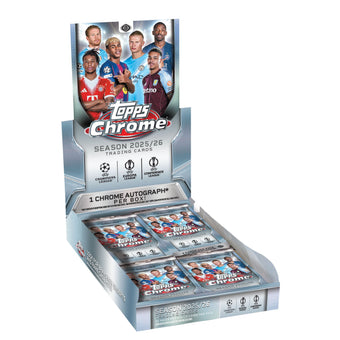 compare product 2025/26 Topps Chrome UEFA Club Competitions Soccer Hobby Box