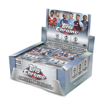 compare product 2025/26 Topps Chrome UEFA Club Competitions Soccer Jumbo Box