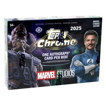 compare product 2025 Topps Chrome Marvel Studios Delight Box